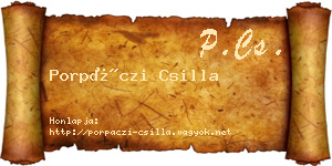 Porpáczi Csilla névjegykártya